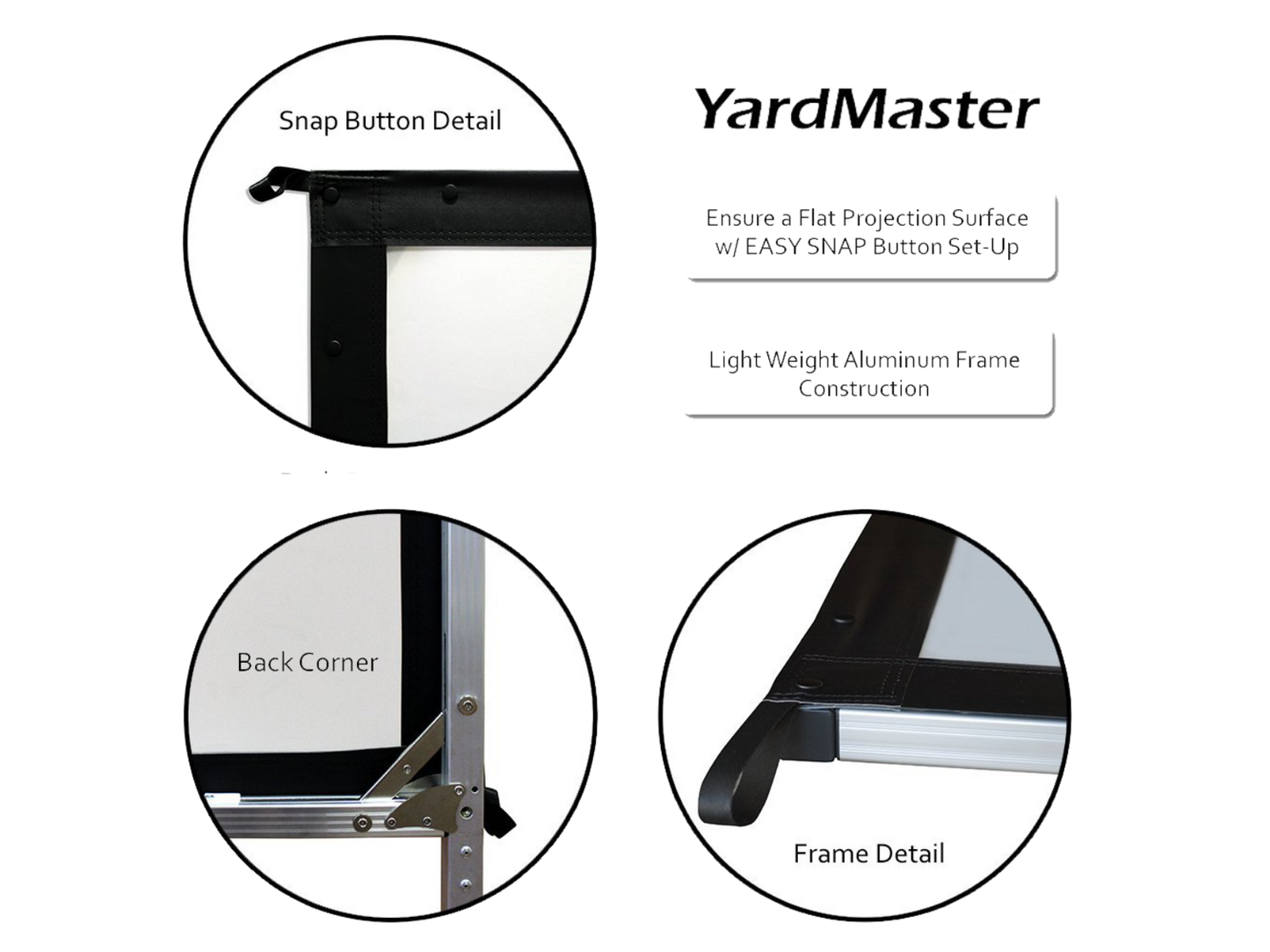 YARD MASTER 2 - MOBILE RAHMEN LEINWAND FÜR DEN INNEN-& AUßENBEREICH<br>