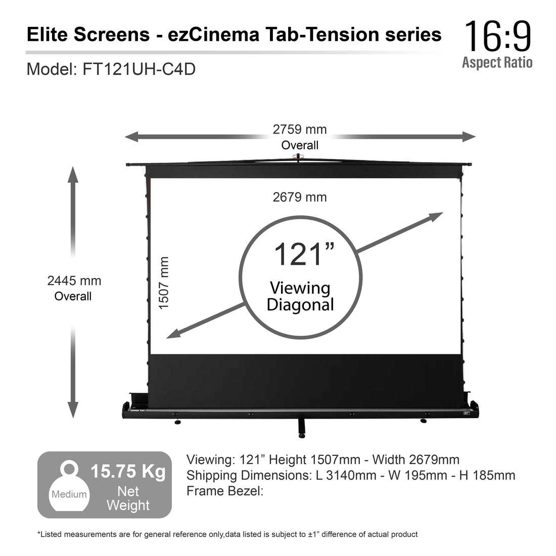 EZ CINEMA PLUS TAB-TENSION - MOBILE LEINWÄNDE  - TELESKOPSYSTEM